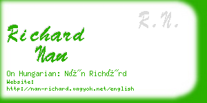 richard nan business card